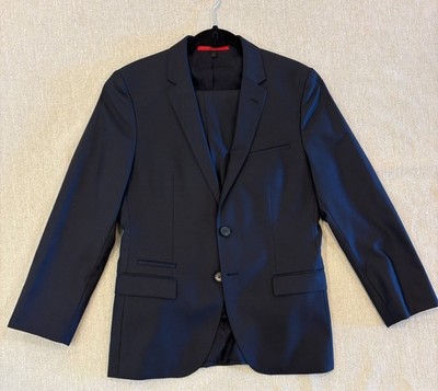 Hugo Boss Red Label Wool Silk 2-Piece Suit Black Arti1/Heibo3 Sz US 36S / IT 46C