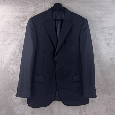 Lanvin Blazer Mens Size 54 Black Mohair Wool Silk Two Button Italy Sport Coat