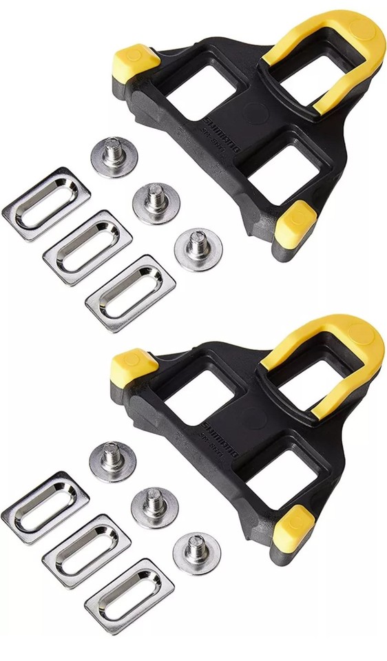 Cales Shimano SM-SH11 Road SPD-SL – Flotteur 6° – Jaune/noir – Pour Pédales SHIMANO, Design Marchable