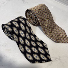 JOS A BANK Lot Of 2 Mens 100 SILK NECK TIE 58"X4.75