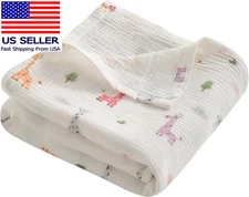 2 Layer Muslin Cotton Baby Swaddle Blanket, 30X40 Soft and Breathable Receiving 