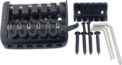 6 String Saddle Headless Guitar Bridge Tailpiece with Worm Involved String Devic