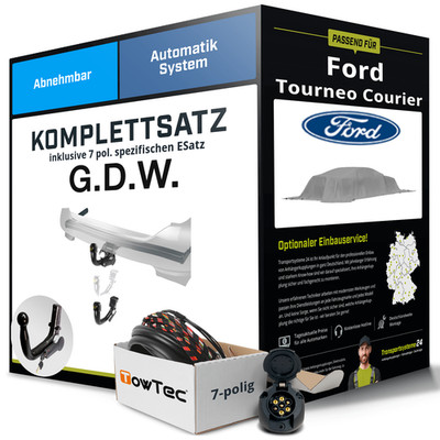 Anhängerkupplung abnehmbar für FORD Tourneo Courier +E-Satz (AHK und ES)