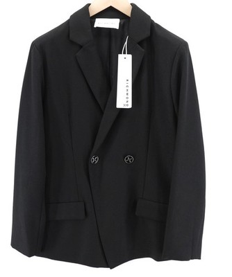 JOHN RICHMOND Herren Blazer M Schwarz Doppelreihig Kerbrevers Formal Logo II