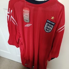 ENGLAND UMBRO ERWACHSENE XXL 2004/06 AUSWÄRTSTRIKOT BRANDNEU ZUSTAND 