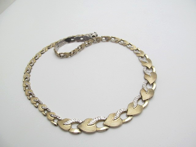 925 Sterling Silver 14K Yellow Gold Turkey XO Hugs & Kisses Linked Necklace