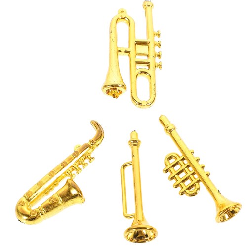 Lot de 10 accessoires miniatures 1/12 pour maison de poupée, lutin - Pour maison de poupée - Mini instrument de musique - Décoration miniature - Accessoires de maison de poupée - Piano - Guitare