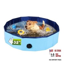 Foldable Dog Pool 31.5"x 7.9", Collapsible Pet Swimming 31.5  Dia  7.9  H
