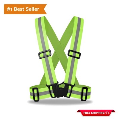 Lightweight Neon Yellow Reflective Vest - Adjustable Safety Gear for Outdoor ...