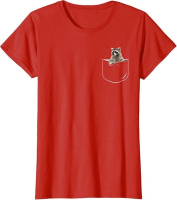 Pocket Raccoon Funny In Pocket Gift Cool Lover Animal Ladies' Crewneck T-Shirt