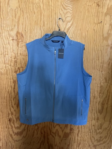 Peter Millar Crown Crafted Mens Contour Full Zip Vest. Brook Blue Medium. $245 - Picture 2 of 11