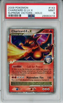 2009 POKEMON SUPREME VICTORS CHARIZARD G LV X #143 ULTRA PSA 9