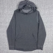 Pistol Lake Minimalist Hoodie Mens Medium Gray Pullover Stretch Athleisure USA