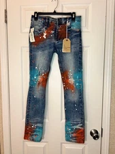 Evolution In Design size 18 slim paint splatter jeans