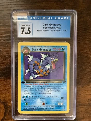 PSA 7 Dark Gyarados 1st Edition Rocket 25/82 WOTC Vintage 2000 Pokemon Card