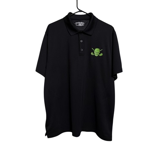 Tatouage chemise de golf homme XL noir polo crâne 13 clubs os croisés vêtements de golf - Photo 3/18