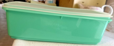 3 Piece Tupperware JadeGreen Celery Vegetable Keeper w/insert &Lid 782-7 VINTAGE