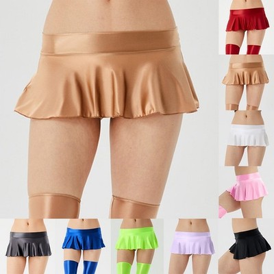Short Skirt Club Clubwear Female Glossy Holiday Party Pool Summer Womens