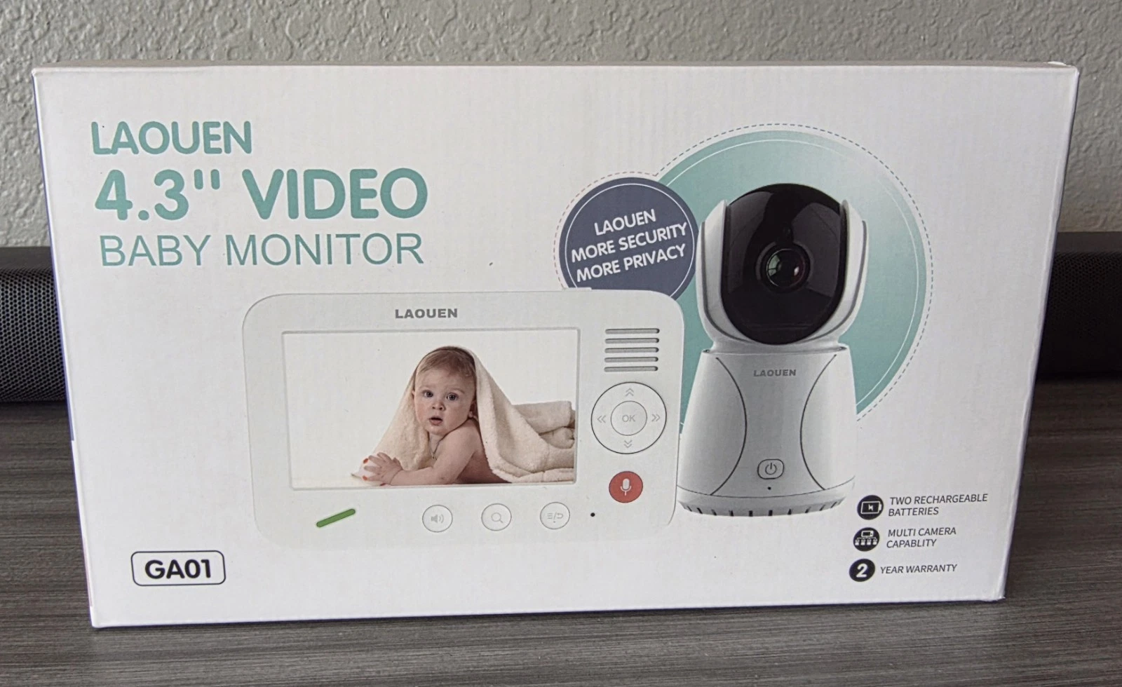 LAOUEN Baby Monitor 4.3 Video GA01 Baby Monitor Camera VOX Function Night Vision