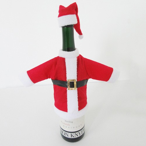 Christmas-Decoration-Wine-Bottle-Cover-Bags-Santa-Claus-Clothes-With-Hats-LJ