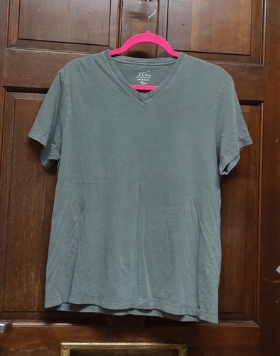 J. Crew Broken In Knit Goods T-Shirt V-Ausschnitt Baumwolle grau Herren Gr. M