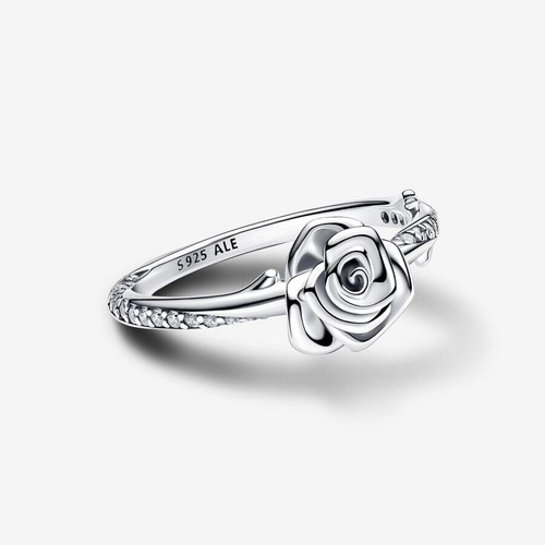 *BRAND NEW* Pandora Moments 925 Sterling Silver Rose in Bloom CZ Ring 193215C01 - Picture 2 of 3