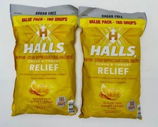 x2 Halls Relief Honey Lemon Cough Drops x180 ea. Sugar Free BB: 8/2026