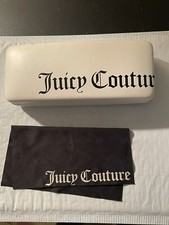 Juicy Couture White Hard case Eyeglasses Case w/ Cleaning Cloth