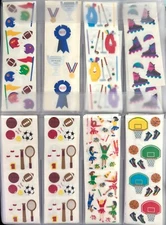 Mrs. Grossman Individual Sports Themed 6.5" Sticker Strips Pick from Various VTG