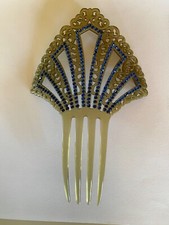 Art Nouveau Hair Comb Rhinestones 1900s Celluloid and Diamante Stunning 
