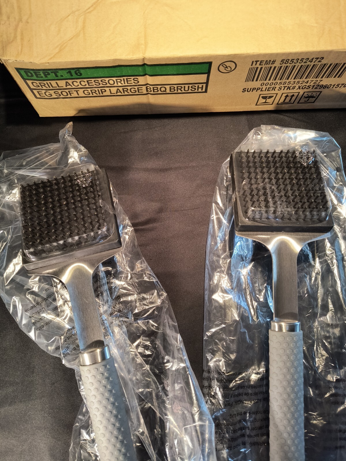 NEW Set of 2 Expert Grill Stainless Steel Grill Brush with Ergonomic Grip BBQ