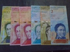 VENEZUELA, RARE P 88d 96a 98a 99a 100a , 2 2000 10 20 100000 Bol , 2016 2017