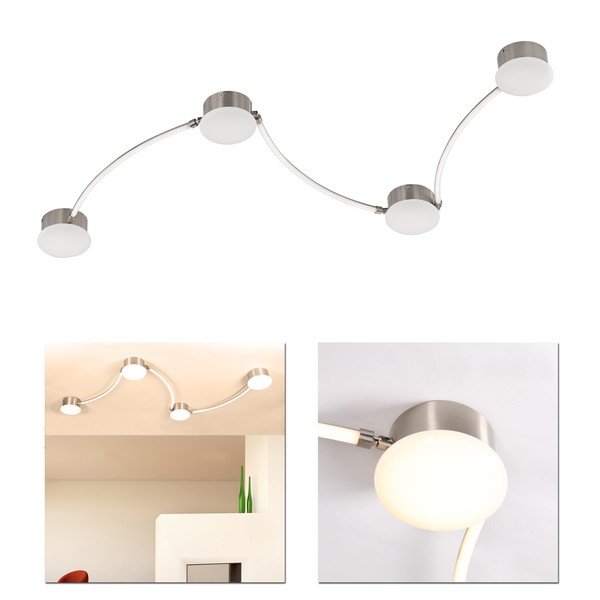 Deckenleuchte Deckenlampe 4 Flammig Led Modern 28W Wohnzimmerlampe Flurlampe-image