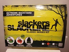 Slackers Slackline Classic Series Kit Green 50Ft Rope Outdoor Balance Training
