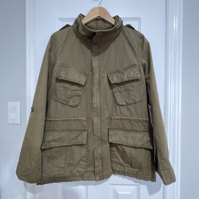 Giordano Military Jacket Womens Brown Full Zip Jacket Coat Size M