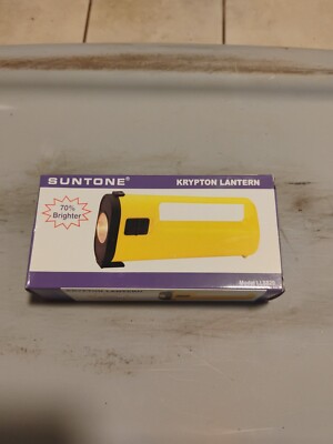 SUNTONE KRYPTON LANTERN FLASHLIGHT NEW NIB YELLOW TAKES 2 C BATTERIES