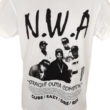 NWA T Shirt Mens Size Small White Straight Outta Compton Rap Hip Hop