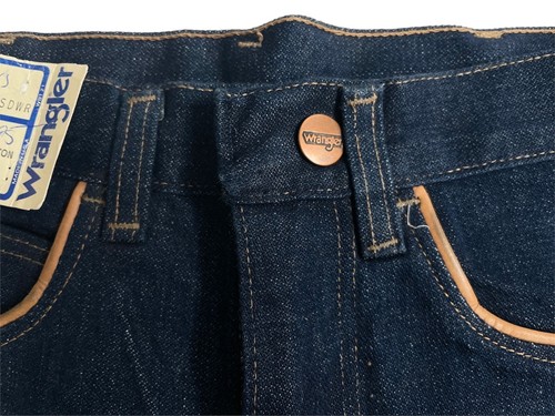 vintage wrangler arrow pockets straight leg jean size 26x30 NWT 70s NOS USA made - Picture 9 of 10