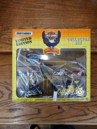 Matchbox 1992 Limit Edition Harley Davidson Set 90Th Anniversary Sealed Damage - Picture 1 of 4