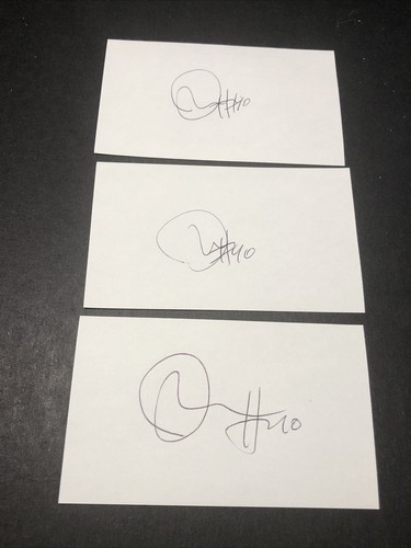 (Lot of 3) Bruce Shoebottom Autographed Bruins Signed 3x5 Index Cards Lot B