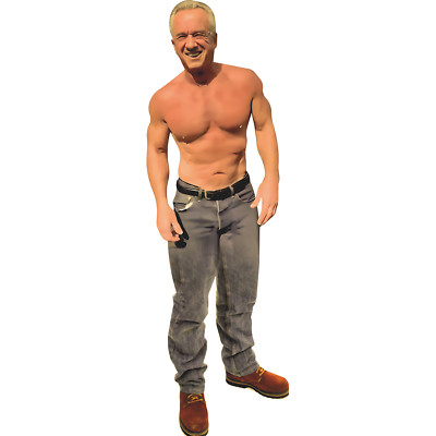 H38269 Robert Kennedy Shirtless Working Out Push Up Dept Health Cardboard Cutout