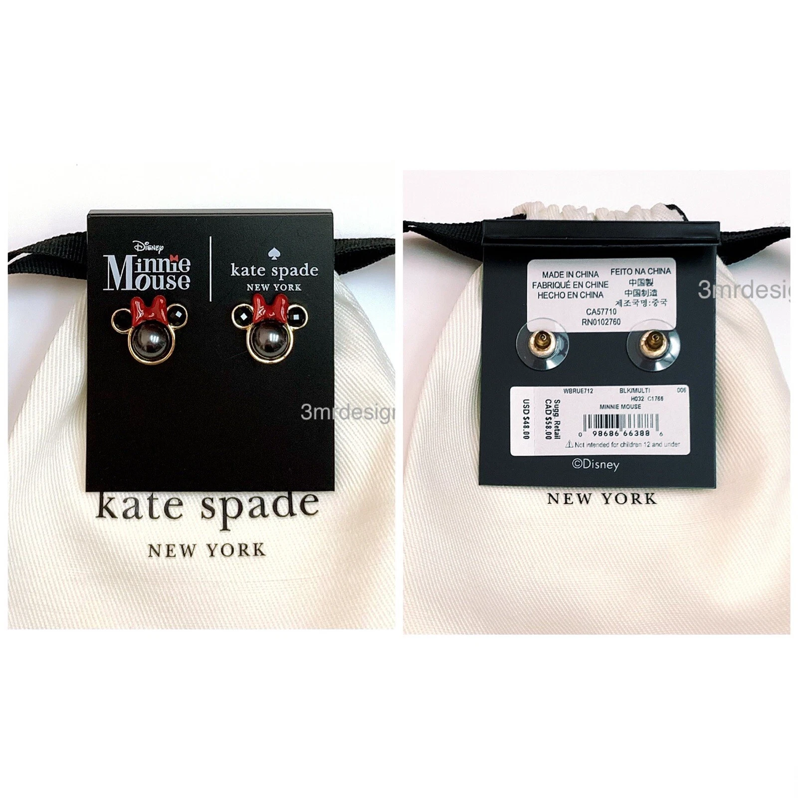 Coach X Keith Harling Portamonete Portamonete in pelle di Topolino e K.S. nuovo con etichette Orecchini