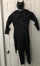 Batman Halloween Costume Boys Age-6-8yr Medium DC Padded Jumpsuit Cape Mask Used