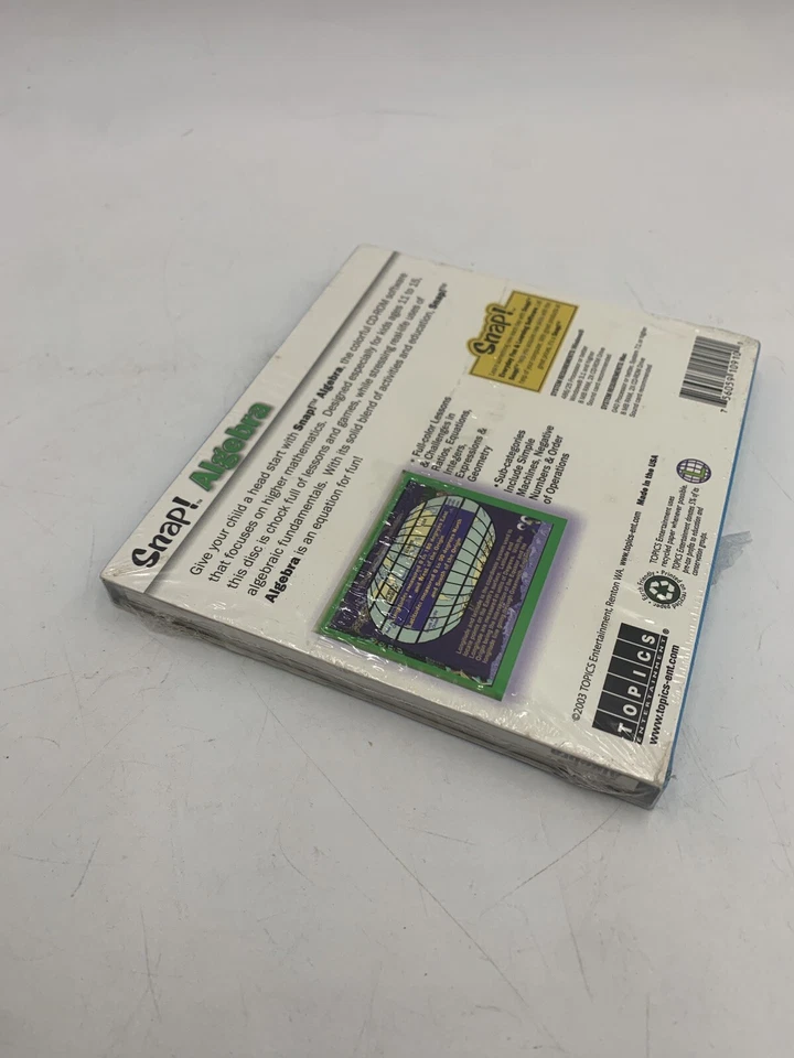 SEALED Snap Algebra Ages 11-15 Dual Platform Mac PC CD ROM Mathamatics 2003 #O - Image 3 of 4