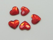 6 Pcs 10mm HEART LIGHT SIAM STAR BRIGHT FLATBACK Rhinestones