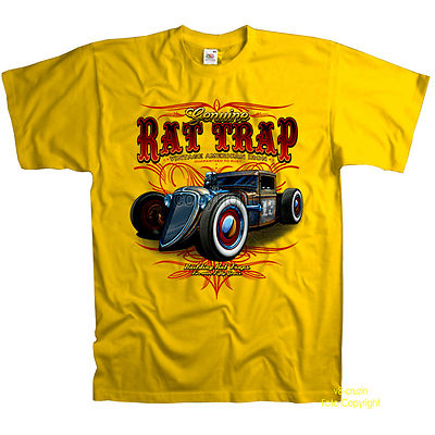 Hot Rod RAT Automotiv Kustom Design Oldtimer garage Pinstriping T-Shirt *1132 ge