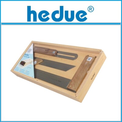 HEDUE A033 Tischler-Set Holzkasten 300 mm 3-teilig Edelstahl / Nussbaum rostfrei