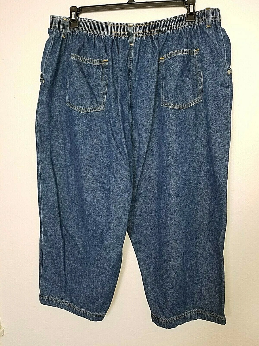 White stag women's flat front hotsell back elastic stretch denim pants