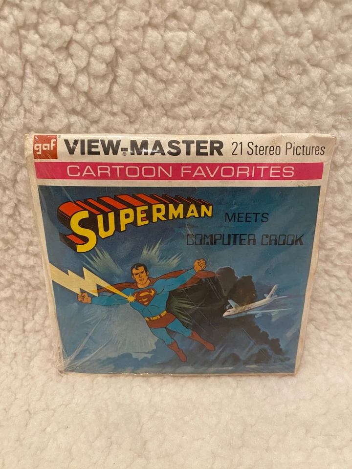 Carrete View Master de Colección Superman Meets Computer Crook Nuevo Folleto Incluido DC Comic Foto 2 de 4