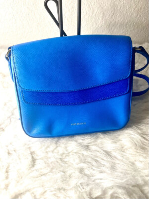 Vera Bradley Twice As Nice Crossbody Coastal Blue Genuine Leather Purse